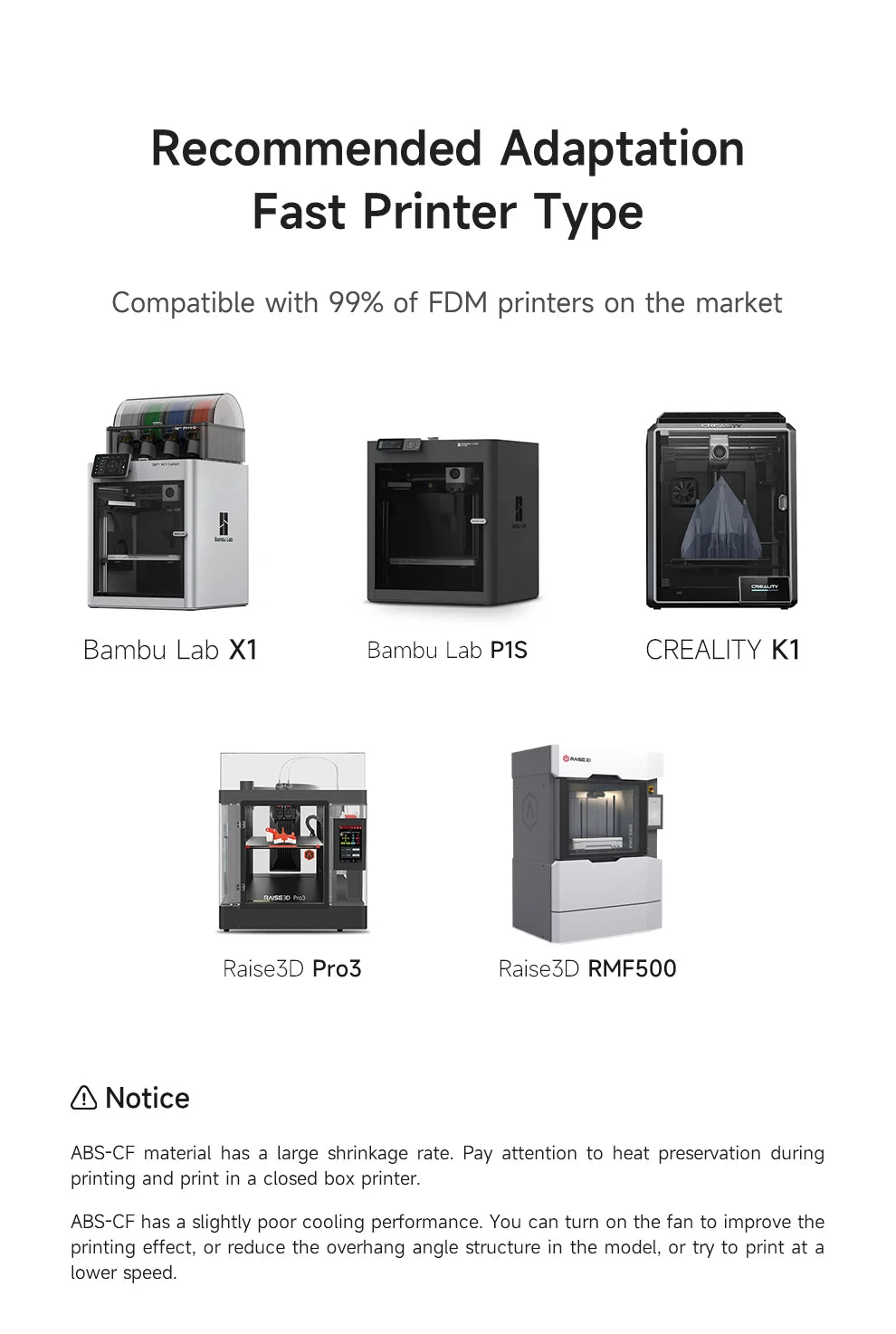eSUN ABS Filament Carbon Fiber Filled ABS Filament 1.75mm 1KG Spool (2.2 LBS) 3D Printing Materials ABS-CF for FDM 3D Printers
